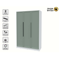 Шкаф распашной Тренд КТ-Ш3 (Белый платинум ЛДСП/ Мята ЛМДФ) Ш1360 В2128 Г547